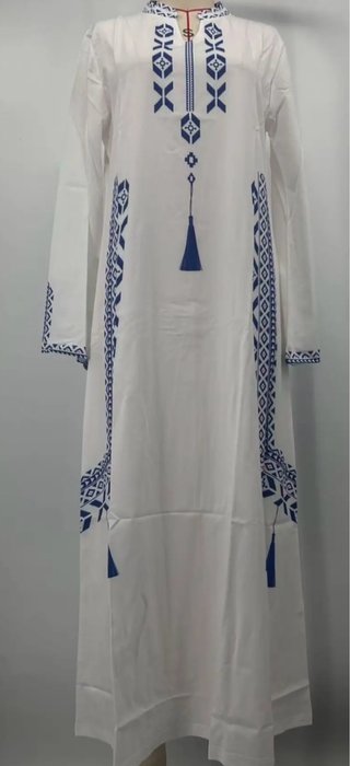 Vestido blanco y azul