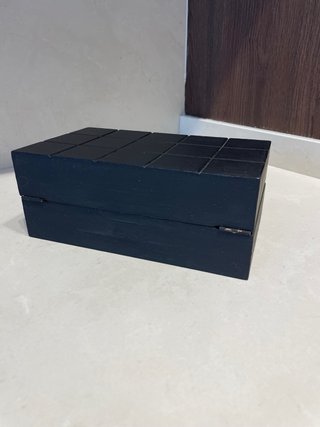 Caja joyero madera negra con espejo