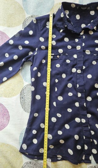 Camisa Mango lunares azul y blanco Talla XS