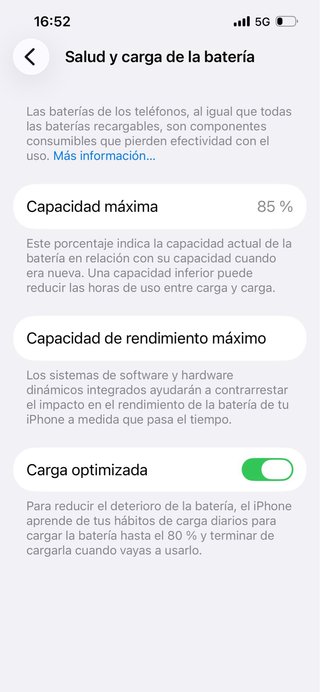 iPhone 14 128GB Negro. Capacidad bateria 85%