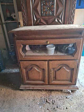 Mueble antiguo madera 70+ años 3 piezas