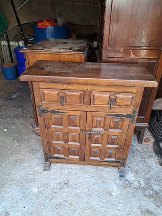 Mueble antiguo madera 70+ años 3 piezas