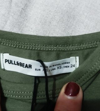 Vestido corto tirantes verde Pull&Bear