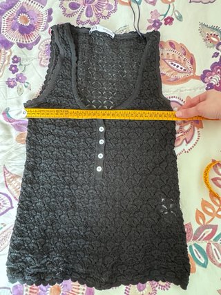 Top Zara punto tirantes negro