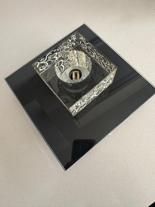 Lámpara de mesa diseño cristal plateado