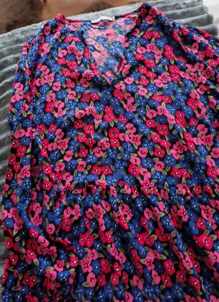 Vestido Largo Estampado Floral Talla S