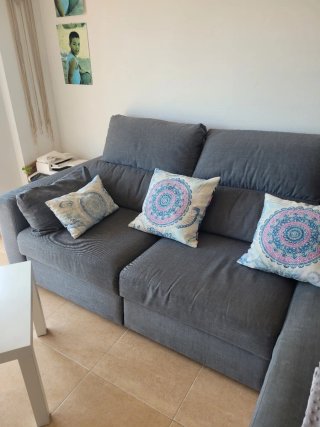 Sofá cama chaise longue gris