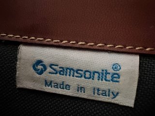 Borsa Samsonite pelle marrone e tela verde