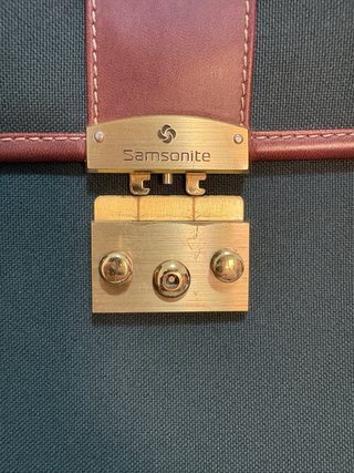 Borsa Samsonite pelle marrone e tela verde