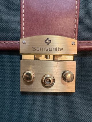 Borsa Samsonite pelle marrone e tela verde