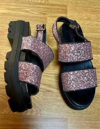 Sandalias ASOS Glitter Rosa y Plateado