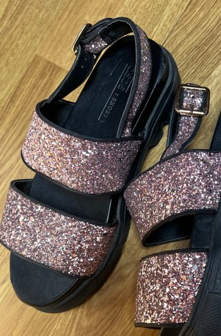 Sandalias ASOS Glitter Rosa y Plateado