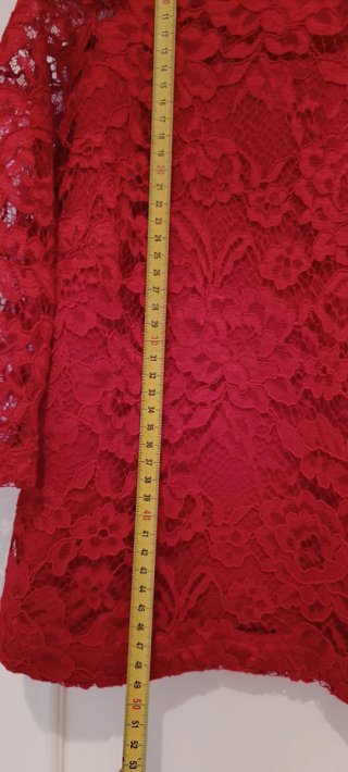 Blusa corta encaje rojo Made in Italy