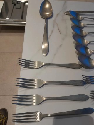 Juego cubiertos antiguos años 70 Alpaca 22 piezas