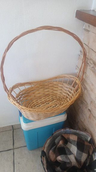 Cesta mimbre asa manualidades regalo bebé