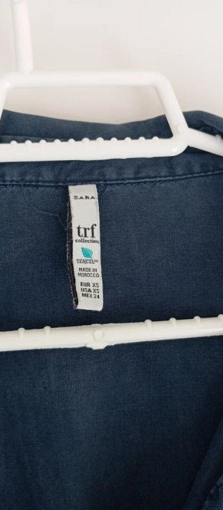 Vestido camisero tencel Zara azul