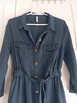 Vestido camisero tencel Zara azul