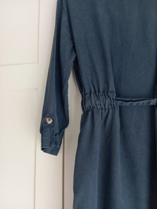 Vestido camisero tencel Zara azul