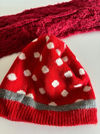 Lote Gorro y Bufanda Niña Minnie Rojo
