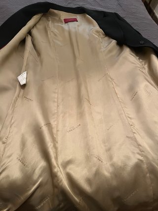 Abrigo Burberry Negro Forro Dorado