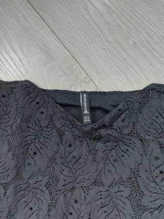 Stradivarius Talla M - Crop Top Encaje Negro