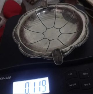 Cenicero Plata Maciza 120 gramos.