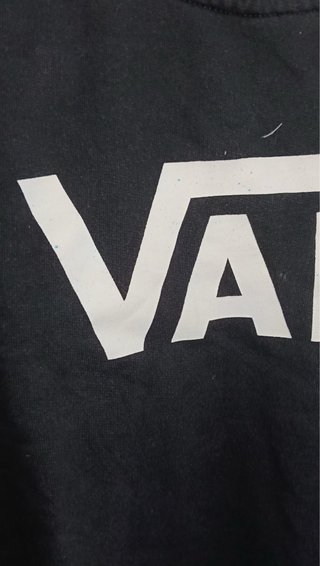 Sudadera Vans Negra Logo Blanco