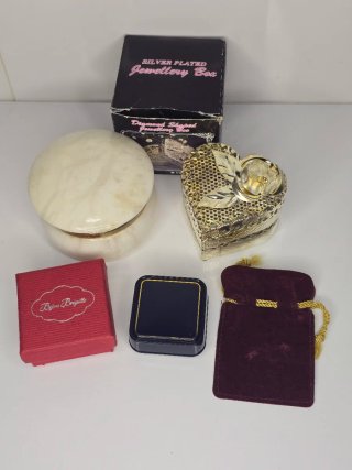 Lote de 4 joyeros y cajas decorativas