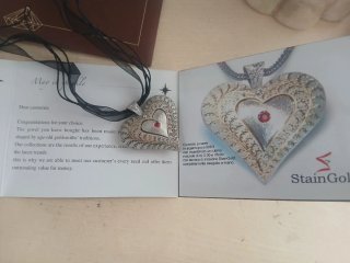 Collana StainGold cuore argento e rubino