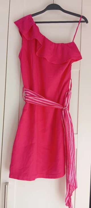 Vestido lino rosa
