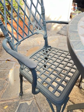Mesa de jardín y 4 sillas Sillas hierro forjado