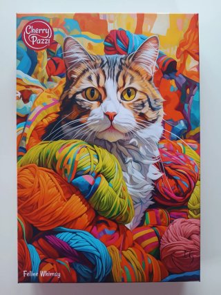 Puzzle 500 piezas gato con lanas Cherry Pazzi