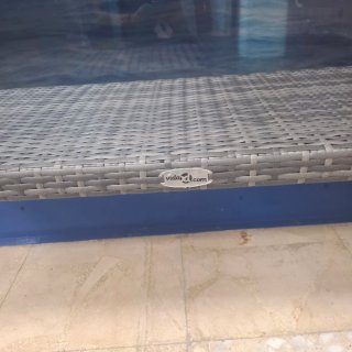 Banco de jardín ratán y madera