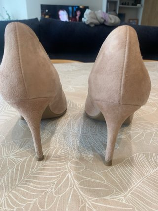 Zapatos de tacón rosa nude talla 38