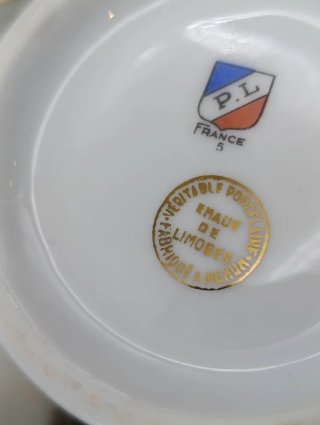 Set caffè Limoges porcellana uccelli fiori