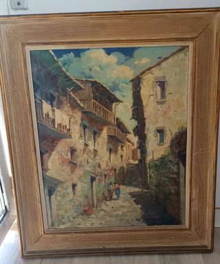 Cuadro de paisaje urbano antiguo