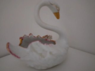 Mini statuetta cigno in ceramica