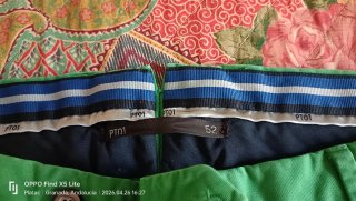 Pantalones de colores (rojo, rosa, verde)