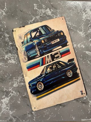 Cartel placa Metálica BMW M3 E30