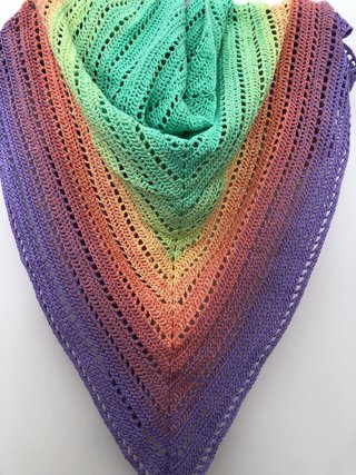 Scialle uncinetto sfumata multicolore