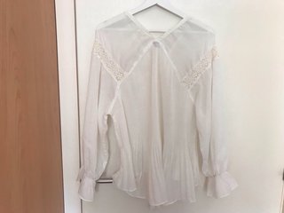 Blusa blanca encaje talla única