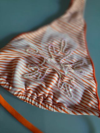 Bikini Arancione con Ricamo