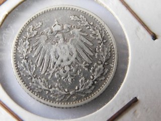 1/2 Mark Plata 900 - 1906 D Imperio Alemán