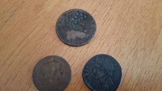 Monedas cobre antiguas