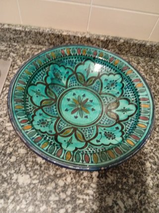 Plato antiguo cerámica Safi reflejos exclusivo