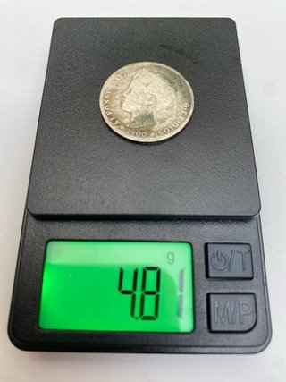 Lote 5 monedas 1 Pta Alfonso XIII (1896-1902)