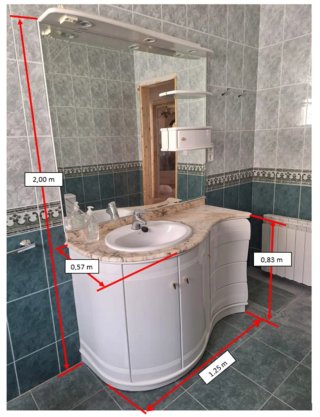 Lavabo completo de cerámico y mármol.