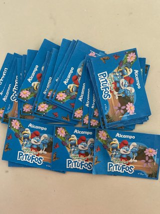 30 Sobres Pegatinas Pitufos Cuidando el Planeta