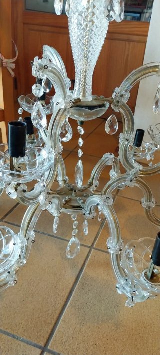 Lámpara de araña de cristal tallado