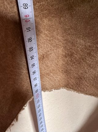 Chaquetón largo beige y marrón